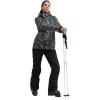 GSOU SNOW Women’s Ski Jacket and Pants Waterproof Windproof Snowsuit Snowboarding Coat Insulated Warm Winter(Black White Flower)