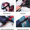 GSOU SNOW Women’s Ski Jacket and Pants Waterproof Windproof Snowsuit Snowboarding Coat Insulated Warm Winter(Color Spot Black)