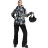 GSOU SNOW Women’s Ski Jacket and Pants Waterproof Windproof Snowsuit Snowboarding Coat Insulated Warm Winter(Flower Black)