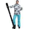 GSOU SNOW Women’s Ski Jacket and Pants Waterproof Windproof Snowsuit Snowboarding Coat Insulated Warm Winter(White Blue)