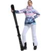 GSOU SNOW Women’s Ski Jacket and Pants Waterproof Windproof Snowsuit Snowboarding Coat Insulated Warm Winter(White Mountain)