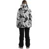 GSOU SNOW Women’s Ski Jackets and Pants Set Snowboarding Snowsuit Snow Coat Hooded Waterproof Windproof(Black Flower White)