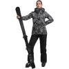GSOU SNOW Women’s Ski Jackets and Pants Set Snowboarding Snowsuit Snow Coat Hooded Waterproof Windproof(Black Flowers)