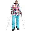 GSOU SNOW Women’s Ski Jackets and Pants Set Snowboarding Snowsuit Snow Coat Hooded Waterproof Windproof(Blue Camouflage)