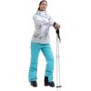 GSOU SNOW Women’s Ski Jackets and Pants Set Snowboarding Snowsuit Snow Coat Hooded Waterproof Windproof(Blue White 1)