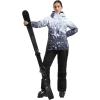 GSOU SNOW Women’s Ski Jackets and Pants Set Snowboarding Snowsuit Snow Coat Hooded Waterproof Windproof(Dark Blue Black)