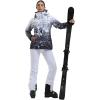 GSOU SNOW Women’s Ski Jackets and Pants Set Snowboarding Snowsuit Snow Coat Hooded Waterproof Windproof(Dark Blue White)