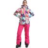 GSOU SNOW Women’s Ski Jackets and Pants Set Snowboarding Snowsuit Snow Coat Hooded Waterproof Windproof(Pink Camouflage)
