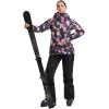 GSOU SNOW Women’s Ski Jackets and Pants Set Snowboarding Snowsuit Snow Coat Hooded Waterproof Windproof(Red Flower Black)