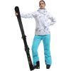 GSOU SNOW Women’s Ski Jackets and Pants Set Snowboarding Snowsuit Snow Coat Hooded Waterproof Windproof(White)
