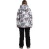 GSOU SNOW Women’s Ski Jackets and Pants Set Snowboarding Snowsuit Snow Coat Hooded Waterproof Windproof(White Flower Black)