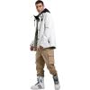 GSOU SNOW Womens Ski Pants Mens Snowboard Pants Waterproof Snow Pants for Winter Outdoor Sport Warm(Beige-2)