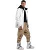 GSOU SNOW Womens Ski Pants Mens Snowboard Pants Waterproof Snow Pants for Winter Outdoor Sport Warm(Beige-2)