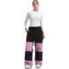 GSOU SNOW Womens Ski Pants Mens Snowboard Pants Waterproof Snow Pants for Winter Outdoor Sport Warm(Black Pink)