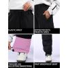 GSOU SNOW Womens Ski Pants Mens Snowboard Pants Waterproof Snow Pants for Winter Outdoor Sport Warm(Black Pink)