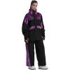 GSOU SNOW Womens Ski Pants Mens Snowboard Pants Waterproof Snow Pants for Winter Outdoor Sport Warm(Black Purple)