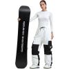 GSOU SNOW Womens Ski Pants Mens Snowboard Pants Waterproof Snow Pants for Winter Outdoor Sport Warm(Black White)