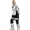 GSOU SNOW Womens Ski Pants Mens Snowboard Pants Waterproof Snow Pants for Winter Outdoor Sport Warm(White-1)