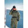 GSOU SNOW Womens Ski Suit One Piece Snow Suit Asymmetric Design Utility Jumpsuit Jacket Waterproof Insulated for Snow Sports(Army Green)