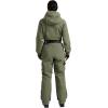 GSOU SNOW Womens Ski Suit One Piece Snow Suit Asymmetric Design Utility Jumpsuit Jacket Waterproof Insulated for Snow Sports(Army Green)