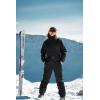 GSOU SNOW Womens Ski Suit One Piece Snow Suit Asymmetric Design Utility Jumpsuit Jacket Waterproof Insulated for Snow Sports(Black)