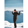 GSOU SNOW Womens Ski Suit One Piece Snow Suit Asymmetric Design Utility Jumpsuit Jacket Waterproof Insulated for Snow Sports(Dark Coffee)