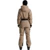 GSOU SNOW Womens Ski Suit One Piece Snow Suit Asymmetric Design Utility Jumpsuit Jacket Waterproof Insulated for Snow Sports(Khaki)