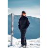GSOU SNOW Womens Ski Suit One Piece Snow Suit Asymmetric Design Utility Jumpsuit Jacket Waterproof Insulated for Snow Sports(Navy Blue)