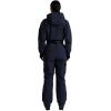 GSOU SNOW Womens Ski Suit One Piece Snow Suit Asymmetric Design Utility Jumpsuit Jacket Waterproof Insulated for Snow Sports(Navy Blue)
