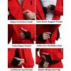 GSOU SNOW Womens Ski Suit One Piece Snow Suit Asymmetric Design Utility Jumpsuit Jacket Waterproof Insulated for Snow Sports(Red)