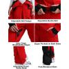 GSOU SNOW Womens Ski Suit One Piece Snow Suit Asymmetric Design Utility Jumpsuit Jacket Waterproof Insulated for Snow Sports(Red)
