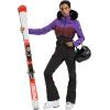 GSOU SNOW Womens Ski Suit One Piece Snowsuit Snowboard Slim Insulated Jumpsuit Jacket Waterproof Windproof for Outdoor Sports(Black Purple)
