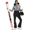GSOU SNOW Womens Ski Suit One Piece Snowsuit Snowboard Slim Insulated Jumpsuit Jacket Waterproof Windproof for Outdoor Sports(Black White)