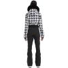 GSOU SNOW Womens Ski Suit One Piece Snowsuit Snowboard Slim Insulated Jumpsuit Jacket Waterproof Windproof for Outdoor Sports(Black White)