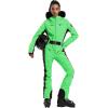 GSOU SNOW Womens Ski Suit One Piece Snowsuit Snowboard Slim Insulated Jumpsuit Jacket Waterproof Windproof for Outdoor Sports(Green)