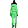GSOU SNOW Womens Ski Suit One Piece Snowsuit Snowboard Slim Insulated Jumpsuit Jacket Waterproof Windproof for Outdoor Sports(Green)