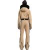 GSOU SNOW Womens Ski Suit One Piece Snowsuit Snowboard Slim Insulated Jumpsuit Jacket Waterproof Windproof for Outdoor Sports(Khaki 1)
