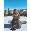 GSOU SNOW Womens Ski Suit One Piece Snowsuit Snowboard Slim Insulated Jumpsuit Jacket Waterproof Windproof for Outdoor Sports(Khaki)