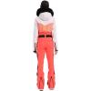 GSOU SNOW Womens Ski Suit One Piece Snowsuit Snowboard Slim Insulated Jumpsuit Jacket Waterproof Windproof for Outdoor Sports(Orange 1)
