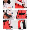 GSOU SNOW Womens Ski Suit One Piece Snowsuit Snowboard Slim Insulated Jumpsuit Jacket Waterproof Windproof for Outdoor Sports(Orange 1)