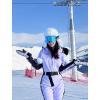 GSOU SNOW Womens Ski Suit One Piece Snowsuit Snowboard Slim Insulated Jumpsuit Jacket Waterproof Windproof for Outdoor Sports(Purple 1)