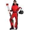 GSOU SNOW Womens Ski Suit One Piece Snowsuit Snowboard Slim Insulated Jumpsuit Jacket Waterproof Windproof for Outdoor Sports(Red Black)