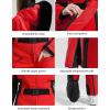GSOU SNOW Womens Ski Suit One Piece Snowsuit Snowboard Slim Insulated Jumpsuit Jacket Waterproof Windproof for Outdoor Sports(Red Black)