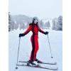 GSOU SNOW Womens Ski Suit One Piece Snowsuit Snowboard Slim Insulated Jumpsuit Jacket Waterproof Windproof for Outdoor Sports(Red Black)