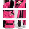 GSOU SNOW Womens Ski Suit One Piece Snowsuit Snowboard Slim Insulated Jumpsuit Jacket Waterproof Windproof for Outdoor Sports(Rose Red 1)