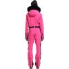 GSOU SNOW Womens Ski Suit One Piece Snowsuit Snowboard Slim Insulated Jumpsuit Jacket Waterproof Windproof for Outdoor Sports(Rose Red 1)
