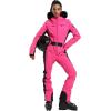 GSOU SNOW Womens Ski Suit One Piece Snowsuit Snowboard Slim Insulated Jumpsuit Jacket Waterproof Windproof for Outdoor Sports(Rose Red 1)