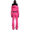 GSOU SNOW Womens Ski Suit One Piece Snowsuit Snowboard Slim Insulated Jumpsuit Jacket Waterproof Windproof for Outdoor Sports(Rose Red)