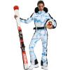 GSOU SNOW Womens Ski Suit One Piece Snowsuit Snowboard Slim Insulated Jumpsuit Jacket Waterproof Windproof for Outdoor Sports(Tie Dyed Blue)