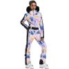 GSOU SNOW Womens Ski Suit One Piece Snowsuit Snowboard Slim Insulated Jumpsuit Jacket Waterproof Windproof for Outdoor Sports(Tie Dyed Purple)